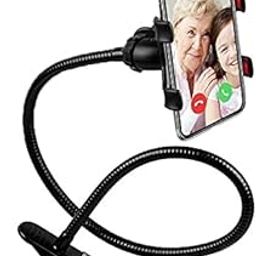 pora's Universal Lazy Stand Mobile Holder with Gooseneck Long Arm Clip | Flexible | Foldable | 360 Degree Compatible for Universal Places As Office |Home |Kitchen | Bedroom (Metal Lazy)-23
