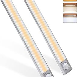 MERTTURM® 120 LED Cabinet Light, USB Rechargeable Lights with Motion Sensor, Dimmable Brightness with 3 Colors, Super Bright Lamp for Kitchen, Staircase, Garage, Hallway, Emergencies[2pcs]-picture-10