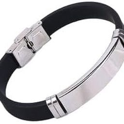 Stainless Steel and Rubber Bracelets for Men and Women-image-89