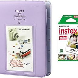FotoCart Instax Mini 64 Page Photo Album - Purple, Compatible with Instax Mini 8/9/11/90/40/Liplay/Link Printer - 10 Sheets of Film Included-image-0