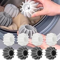 OTISTORES Washer Balls Reusable Laundry Balls Scrubbing Balls Gray White Washing Machine Special Ball Silicone Tidy Clothes Deep Cleaning Anti-Winding Laundry Washing Balls (Pack of 8)-picture-18