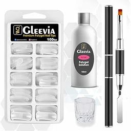 Nail Art Extension Combo Kit of Polygel Tips Slip Solution Polygel Brush & Dappen Dish-image-31