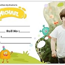School Labels for Notebooks Customised Name Slip with Photo,Your Kids Picture for School Book 36 Pcs-image-88