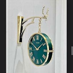 NYTRYD Double Sided Wall Clock, Round Vintage Wall Mounted Double Side Clock, Decorative Wall Clock for Living Room, Porch, Home, Office, Restaurant, Hotel Decor. (NY-02)-18