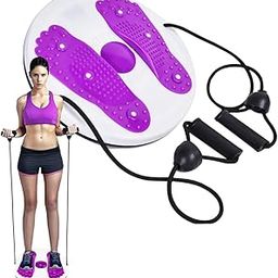 HOMENITY® - Twist Waist Exercise Plate with Pull Ropes, 360° Rotation, Full Body Workout Equipment for Home Fitness, Ab Twist Waist Disc Board, Slimming Waist Arms Hips and Thighs, Twisting Disc with Handles-image-67