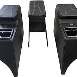 Pabla Enterprises Front & Rear Premium Armrest Combo for New Mahindra THAR With 2 USB Ports & Cup holders (Both FRONT & REAR (FRONT & REAR BOTH Armrest (Set of 3) BLACK-image-22