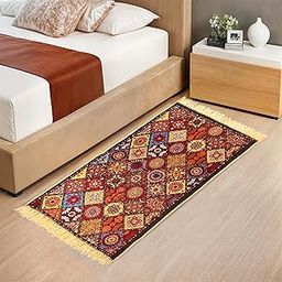 Kuber Industries 4x2 Ft Durable Velvet Carpets For Living Room, Bedroom & Home | Comfortable Floor Carpet/Dari For Hallway, Kitchen Floor & Entryway | Rangoli Print - Multicolor-11