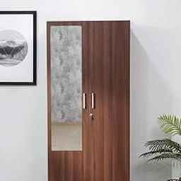 illfordd furniture 2 Door Wardrobe with Mirror and Drawers/Walnut Finish-28