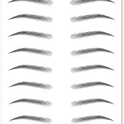 S.A.V.I 9 Pairs 3D Natural Look Black Eyebrow, Long Lasting Upto 4 Days, Waterproof Eyebrow Temporary Tattoo Sticker - 1 Sheet-picture-35