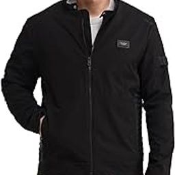 Men's Black Color Blocked Stand Collar Long Sleeve Casual Polyester Regular Fit Jacket-picture-53
