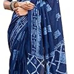 Women's Pure Cotton Printed Ready To Wear One Minute Pre Stitched Saree With Pocket And Unstitched Blouse Piece-picture-10
