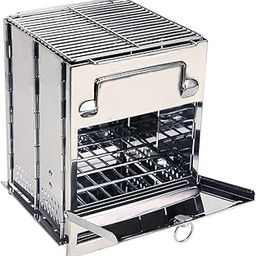 Wood Burning Camp Stove Folding Stainless Steel 304 Grill, Large Portable Backpacking Stove for Hiking Camping Survival BBQ (Large)-picture-36