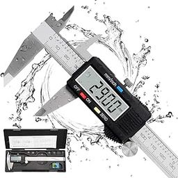 Caliper Measuring Tool, Qfun Vernier Digital Caliper Stainless Steel 6 Inch/150mm, Digital Micrometer Waterproof, Easy Switch from Inch to Millimeter, Large LCD Screen-22