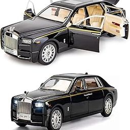 PRIME DEALS Rolls Royce Phantom Car Toy Die-cast Metal Car Model Pull Back Car with Openable Door with Sound and Light for Birthdays Gift Party Decorations Great for Kids Boys Girls Ž1:32 Scale, Black-image-48
