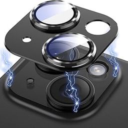 Trenz Mart Camera Lens Protector for iPhone 15 / iPhone 15 Plus - Aluminium Alloy Metal Cover Camera Protector - Case Friendly, Scratch Resistant, Easy Installation (Black)-22
