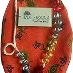 Hare Krishna Food For Soul Radhe Printed Japa Mala Bag Bead Bag-Jaap Mala Bag-Mala Bag-Gomukhi Japa Mala Bag-Japa Beads Bag with Sakshi Mala-image-99