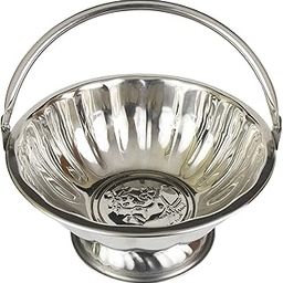 Spillbox Traditional Handcrafted Silver Flower Basket for Pooja/Worship – Silver Lotus Flower Basket-image-33