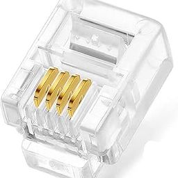 TECH-X Pack of 150 Telephone Plug 4 Pin RJ11 6P4C Modular Plug Telephone Phone Connector Crystal Head Plug Network Connector,Four-core Cable RJ 11 Plug(6/2, Telephone Cord Connector Adapter Crimp)-27