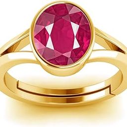 16.25 Ratti 15.60 Carat Natural Certified Ruby/Manik Birthstone/Astrology/Rashi Ratan Adjustable Gold Plated Ring for Men & Women-image-39