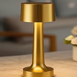 Homesake Table Lamp for Bedroom | Modern Lamp for Study, Living Room & Office Desk | Sleek Bedside Night Lamp with Dimmable Warm Light (Gold)-image-50