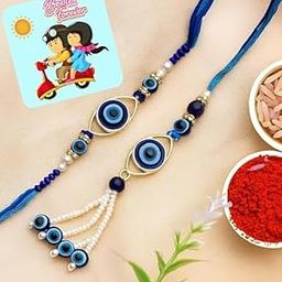 Rakhi Set for Brother and Bhabhi Fridge Magnet Door Decoration Gift Rakshabandhan Gifts Designer Rakhi for Bhaiya Brother Bhabhi Kids Unisex Adults Bracelets-image-92