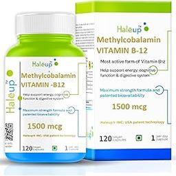 Vitamin B12 supplement capsules1500mcg -Active form of Methylcobalamin B12 Supplement for Men & Women- 120 Veg capsules-image-39