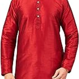 Men's Raw Silk Regular Fit Casual Kurta-image-14