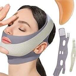 Double Chin Support Band Set - Adjustable Chin Strap and Massage Tool, Portable Face Wrap for Home & Travel Use-88