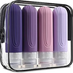Modiq Travel Bottles for Toiletries TSA-Approved 3Oz (90 ml) Containers BPA-Free, Leak-Proof Silicone | Travel Accessories are Perfect for Carrying Shampoo, Lotions | Available in a convenient 4-Pack-45
