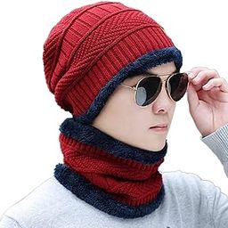 Muffler & Scarf For Mens & Women – Men’s Woolen Cap With Neck Muffler– Soft Woolen For Men & Women Set Of 2 (Red)-image-72
