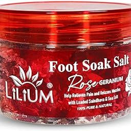 Lilium Rose Geranium Foot Soak Salt 200g | Pain Relief & Muscle Relaxation with Saindhava & Sea Salt | Natural Foot Spa Therapy-image-7