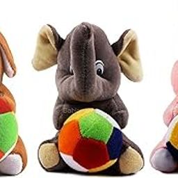 Soft Toy Combo Dog Rabbit and Elephant Cute Teddy for Kids Birthday Gift (19 Cm)-14