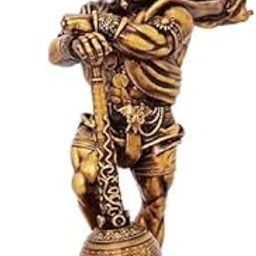 Artjenius bajrangbali Murti Pavan Putra | Bajrangbali Murti | Hanuman Idol for CarDashboard | Decorative Cherub Angel Garden Statue | Bronze Finish | Standing Pose (Hanuman ji 4 Inch)-image-28