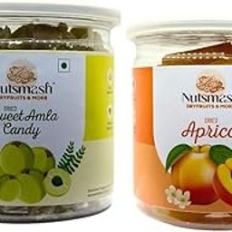Nutsmash Healthy Dehydrated Fruits Combo of sugar sweet Amla Candy 500G and California Almond-500G-image-53