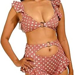 Women's Lil-Ruffle Bikini Pair in Hilife Polka Print-picture-47