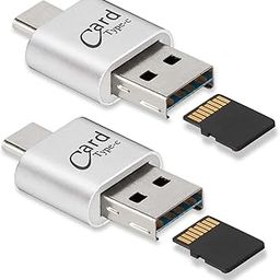 [2 Pack] Micro SD Card Reader for Android Phone, Micro SD Card to USB Adapter, Mini USB C Card Reader for Camera Memory Card Reader, Wansurs Card Reader for PC and Android Phone (Silver)-12
