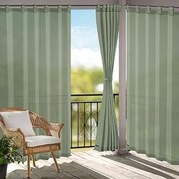 HIPPO High Density Polyethylene Stripes 230 GSM Outdoor Sun Light-filtering Blocking Balcony Tab-Top Curtains Sun & UV Protection, Light Filtering 4.5FTX9FT Long Door Curtain (Moon-Stone)-image-21