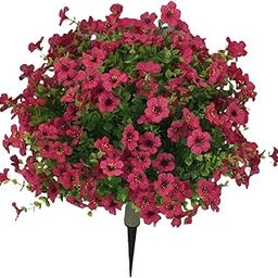 UJEAVETTE Garden Artificial Flower Stake Reusable Gift Lawn Decor for Porch Lawn Patio Pink-image-4