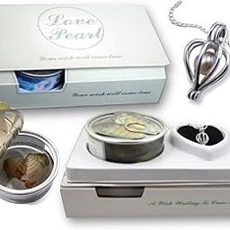 Wish Pearl in Oyster Necklace – Love Pearls Jewelry Gift for Girls and Women with Heart Pendant-image-45