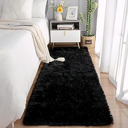 Naze Micro Fiber Shaggy Runner,2x6 Feet',Throw Rug for Nursery Room,Fuzzy Plush Rug,Runner,Rectangle,Cute Room Decor for Baby Black-image-24