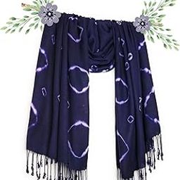 Tie Dye Pattern Scarf stole & Shawl viscose Fabric With Embellishments-5