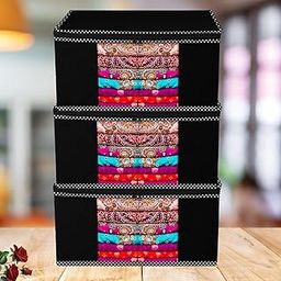 ANKIT INTERNATIONAL Organizer For Wardrobe (Pack Of 3) Storage Organizer For Saree | Shirts | Salwar Suit | Lehenga - Dress Organizer For Wardrobe - Saree Covers With Zip (BSC5538)-13