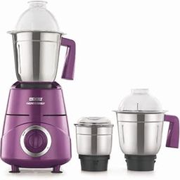 USHA Thunderbolt 800W with 3 Jars, 100% Copper Motor, 3 multi-purpose heavy gauge SS Jars with flow breakers, Metallic Finish, 5 Years Warranty on Motor (Lavender Sparkle)-image-1