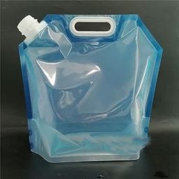 Syga 10 Liters Portable Collapsible Water Storage Tank Water Container Water Carrier Lifting Bag Camping Hiking Survival Kit Tool, Plastic- Blue Transparent-25