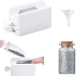 Dip Powder Recycling Tray System - Portable Nail Dipping Powder Storage Box With 1 Fairy Dust Glitter Bottle DIY Nail Art Manicure-36