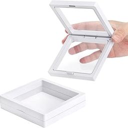 White 3D Floating Jewellery Packaging Box – 7 cm | Set of 5 Display Frames with Transparent Film | Premium Gift & Packaging Box for Rings, Earrings, Coins, Small Collectibles-image-18