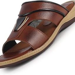 fausto Men's Open Toe Broad Feet Lightweight Summer Slip On Slippers|Dress Sandals Slip On|Anti Skid Sole-picture-45