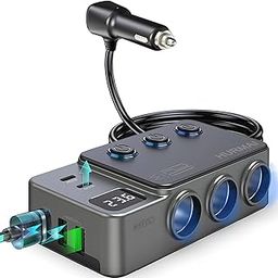 STHIRA® Cigarette Lighter Splitter, 8 in 1 Car Cigarette Lighter Adapter-29