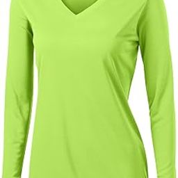Women's Long Sleeve Moisture Wicking Athletic Shirts UP F50+ UV Rash Guard Sun Protection, Lime Shock, Medium-image-34
