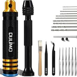 DULIWO Model Kit with Scribing Tools, Pin Vise Hand Drill Set, Tweezers, Brushes for Modelling Gundam Models, Metal Kits, Car and Aircraft Kits for Sscribing, Engraving, Panel lines, Resin,Detailing-image-63